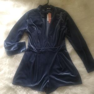 Grey Velvet Romper- New! NWT